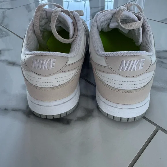 Nike Dunk Low White and Tan Sneakers - Picture 3 of 6